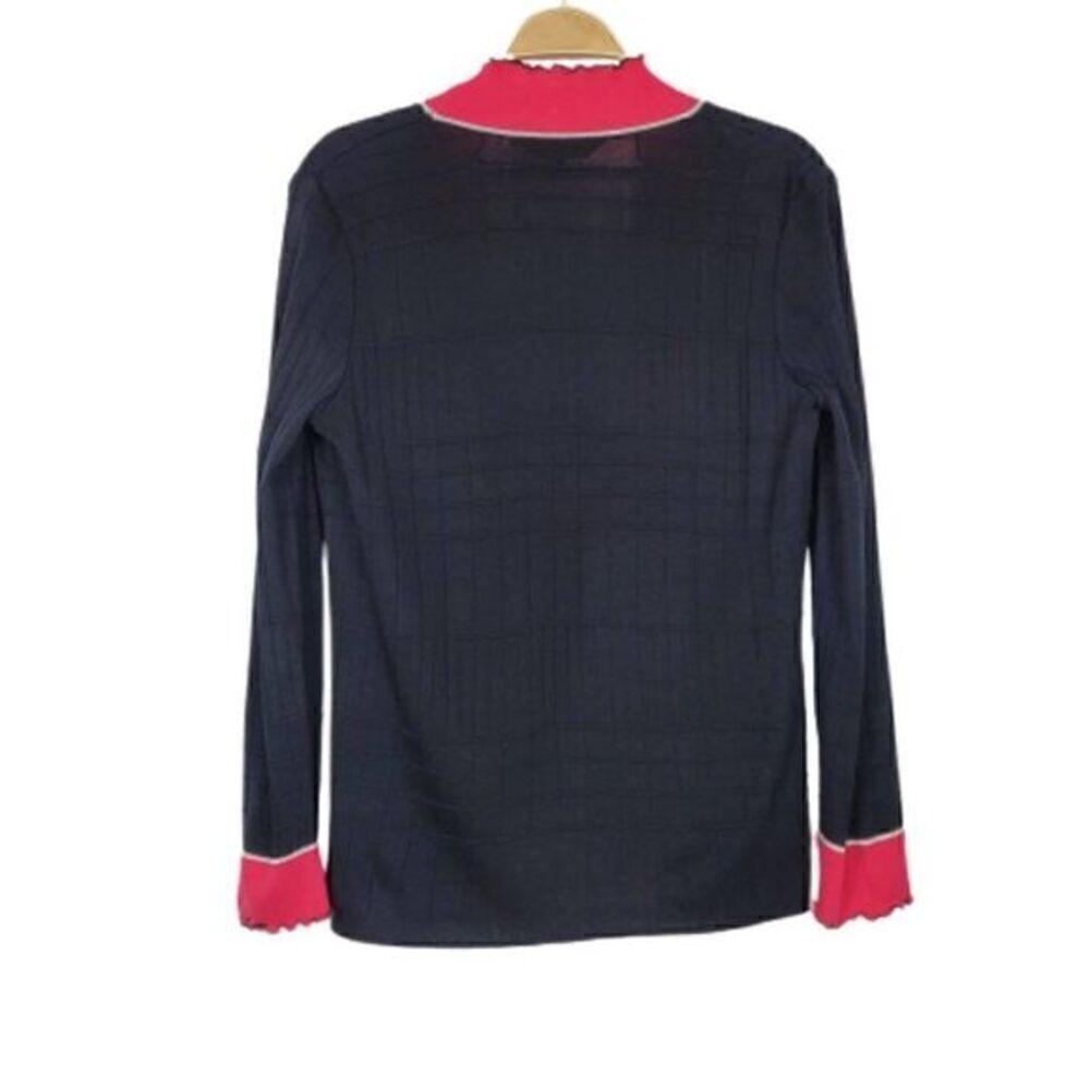Ming Wang Textured Windowpane Open Front Cardigan - image 3